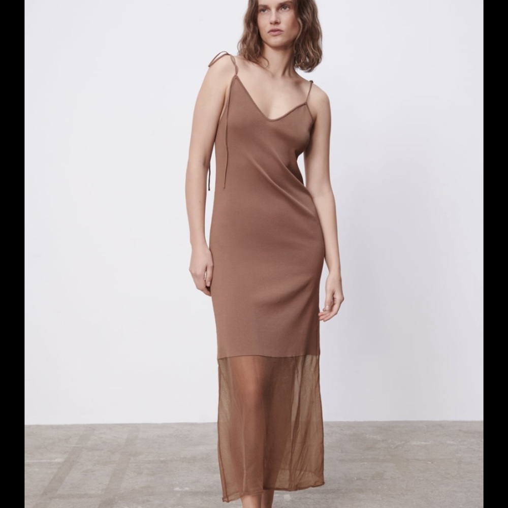 Zara knit slip dress